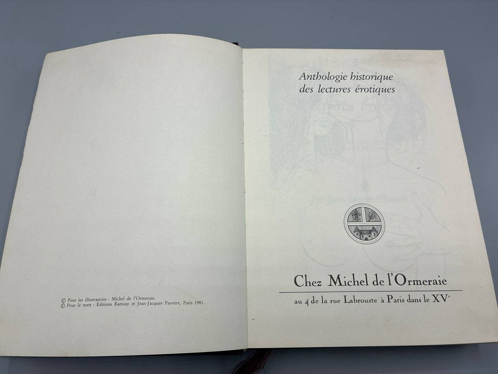 Anthologie historique des lectures érotiques – édition velours illustrée – Michel de l'Ormeraie, 1981