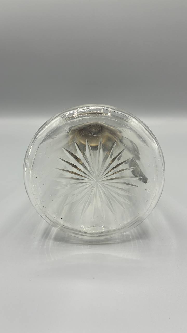 Carafe Art Déco H.J. Linton – Angleterre / Paris – verre et métal – années 30
