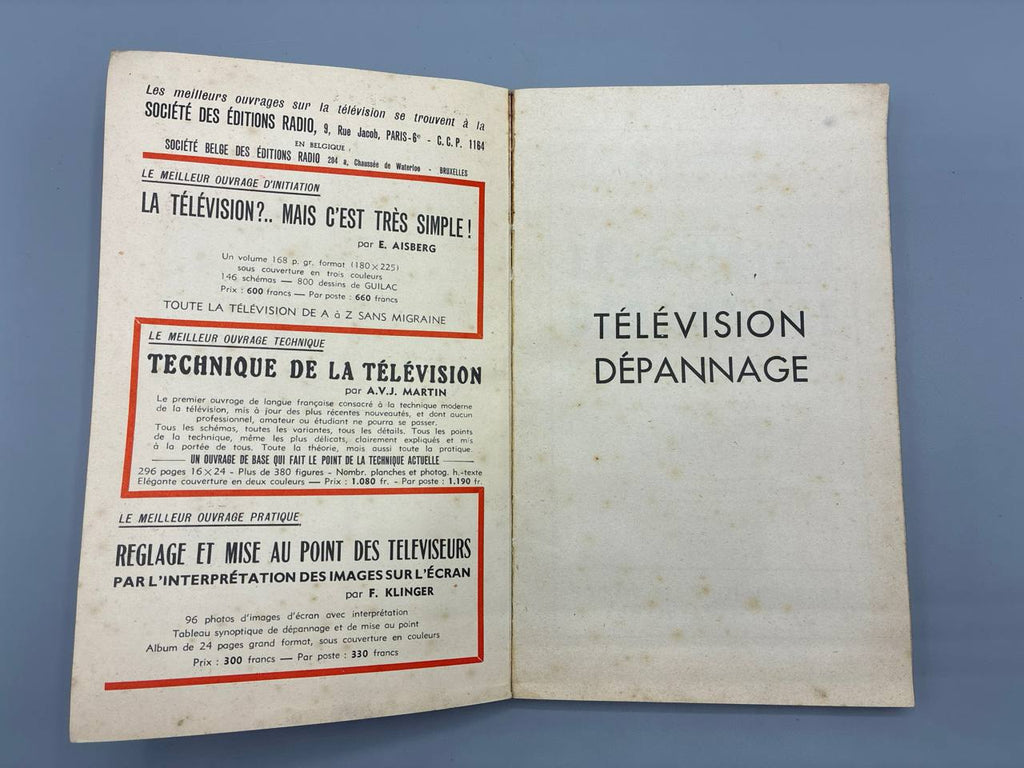 Télévision Dépannage – A.V.J. Martin – Éditions Radio