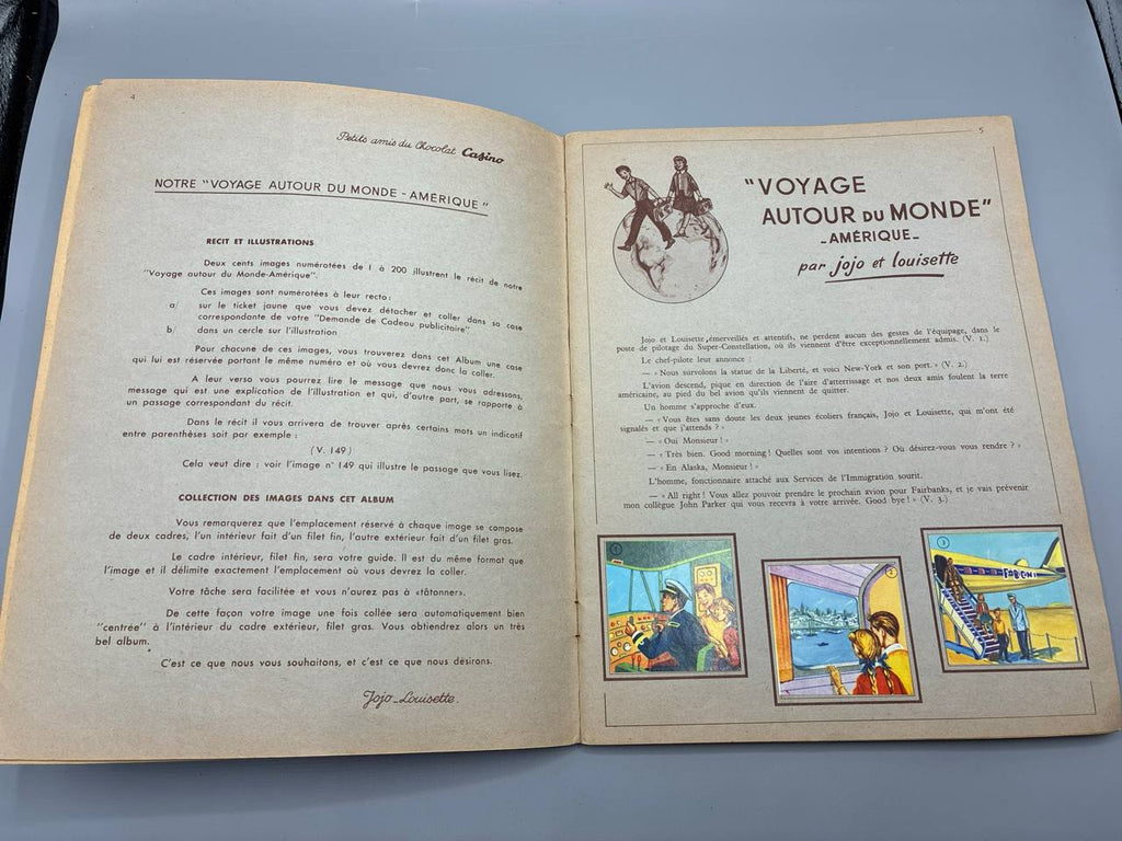 Jojo et Louisette – Voyage autour du monde (Amérique) – Album illustré chocolat Casino années 50