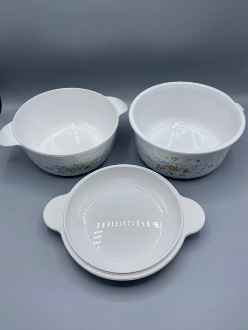 Arcopal France – Lot de 2 cocottes vintage "Fleurs des champs" avec couvercle