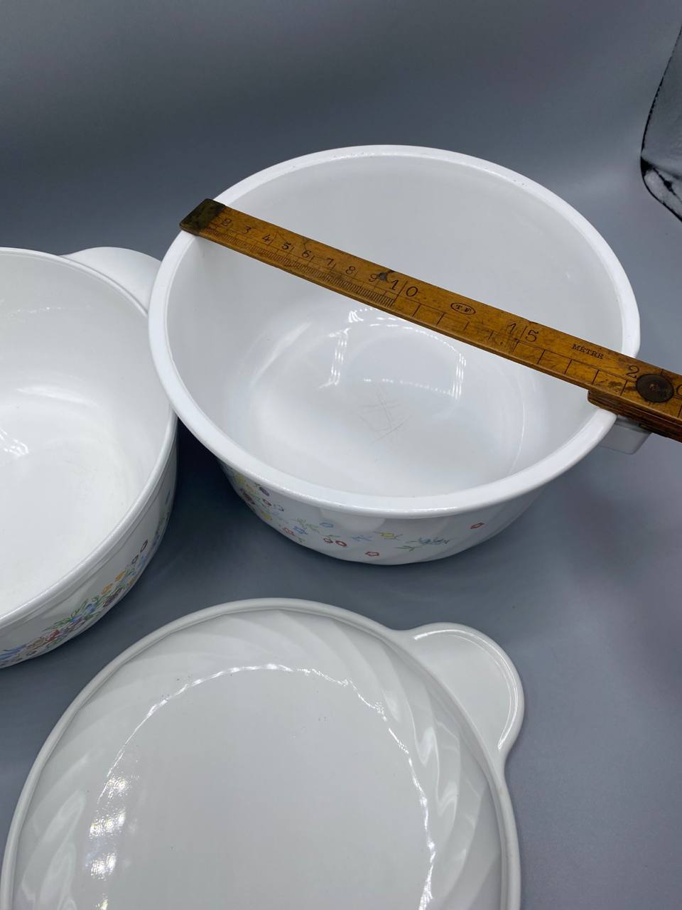 Arcopal France – Lot de 2 cocottes vintage "Fleurs des champs" avec couvercle