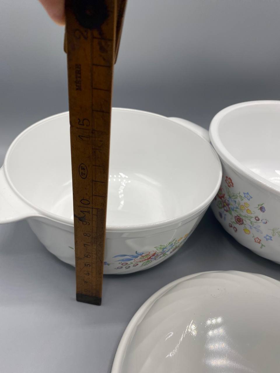 Arcopal France – Lot de 2 cocottes vintage "Fleurs des champs" avec couvercle