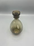 Carafe à liqueur verre soufflé fumé topaze, bouchon d'origine, années 30-50