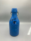 Bouteille vintage bleu bouchon mécanique lait whisky déco rétro