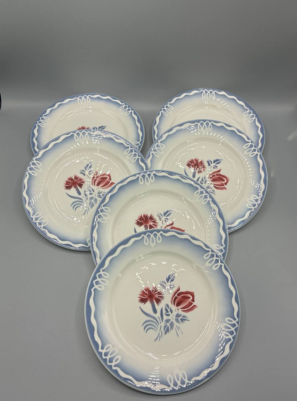 Assiettes Digoin Sarreguemines modèle Juliette – ensemble de 6 pièces