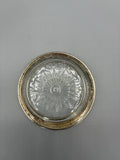 Dessous de bouteille verre pressé étoile – Monture métal argenté – Italie