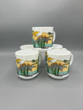 Série de 5 mugs Arcopal – Décor dinosaures Jurassique – Kentrosaurus Scaphognathus – Années 80