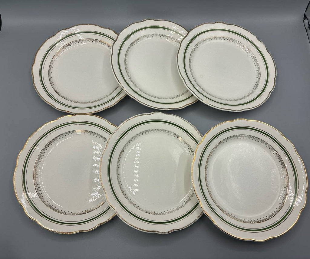 6 assiettes à dessert – Digoin Sarreguemines – décor Vendôme – années 1930-1940