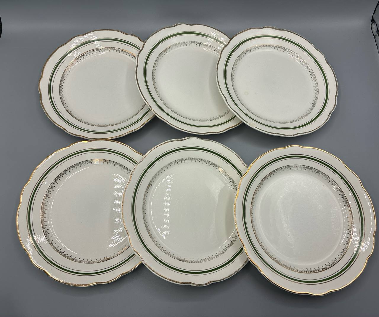 6 assiettes à dessert – Digoin Sarreguemines – décor Vendôme – années 1930-1940