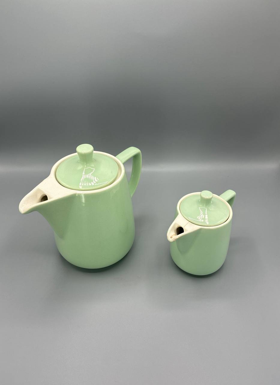 Cafetière et pot à lait – Melitta Allemagne – céramique vert céladon – années 1950-1960
