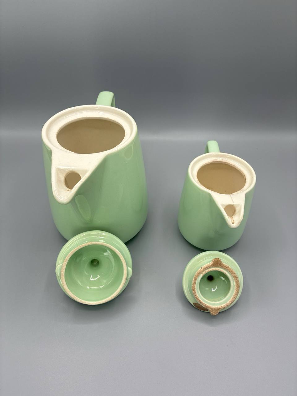 Cafetière et pot à lait – Melitta Allemagne – céramique vert céladon – années 1950-1960