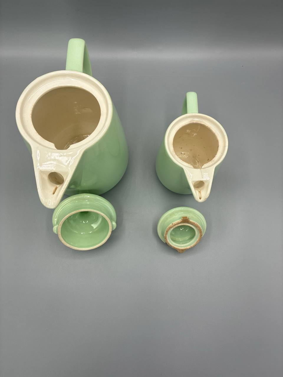 Cafetière et pot à lait – Melitta Allemagne – céramique vert céladon – années 1950-1960