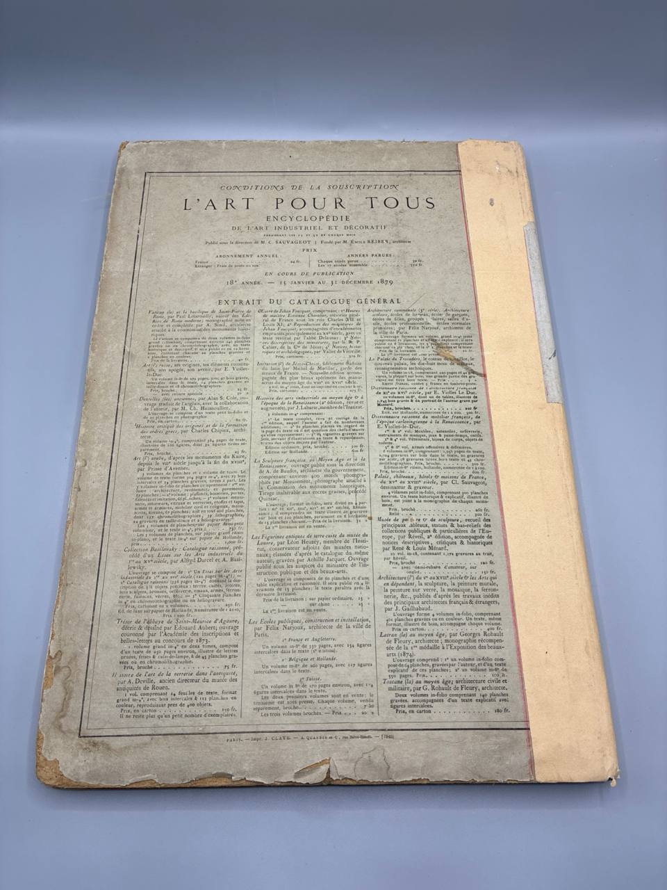 L'Art pour Tous – Encyclopédie de l'Art Industriel et Décoratif – Dix-Septième Année 1878
