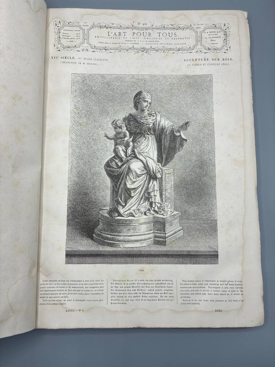 L'Art pour Tous – Encyclopédie de l'Art Industriel et Décoratif – Dix-Septième Année 1878