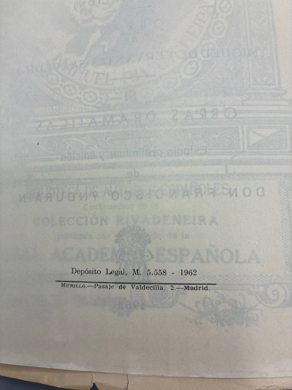 Obras Dramáticas – Miguel de Cervantes Saavedra – Biblioteca de Autores Españoles – Tome CLVI – 1962
