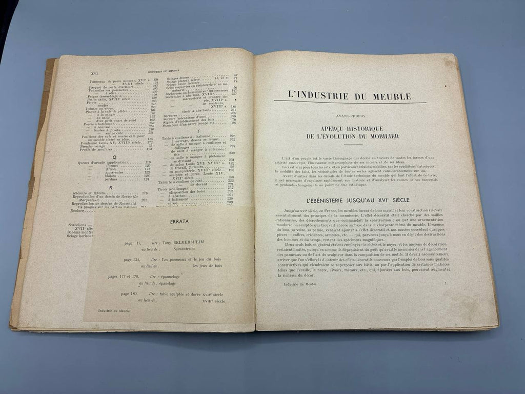 Industrie du Meuble – J. Boison – École Boulle – Dunod 1941