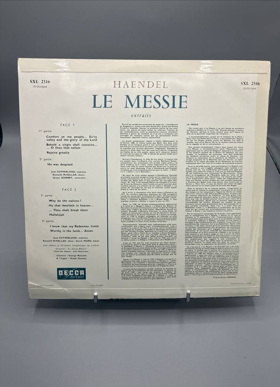 Haendel – Le Messie Extraits 1 – Sutherland, Bumbry, McKellar, Ward – Sir Adrian Boult – Decca