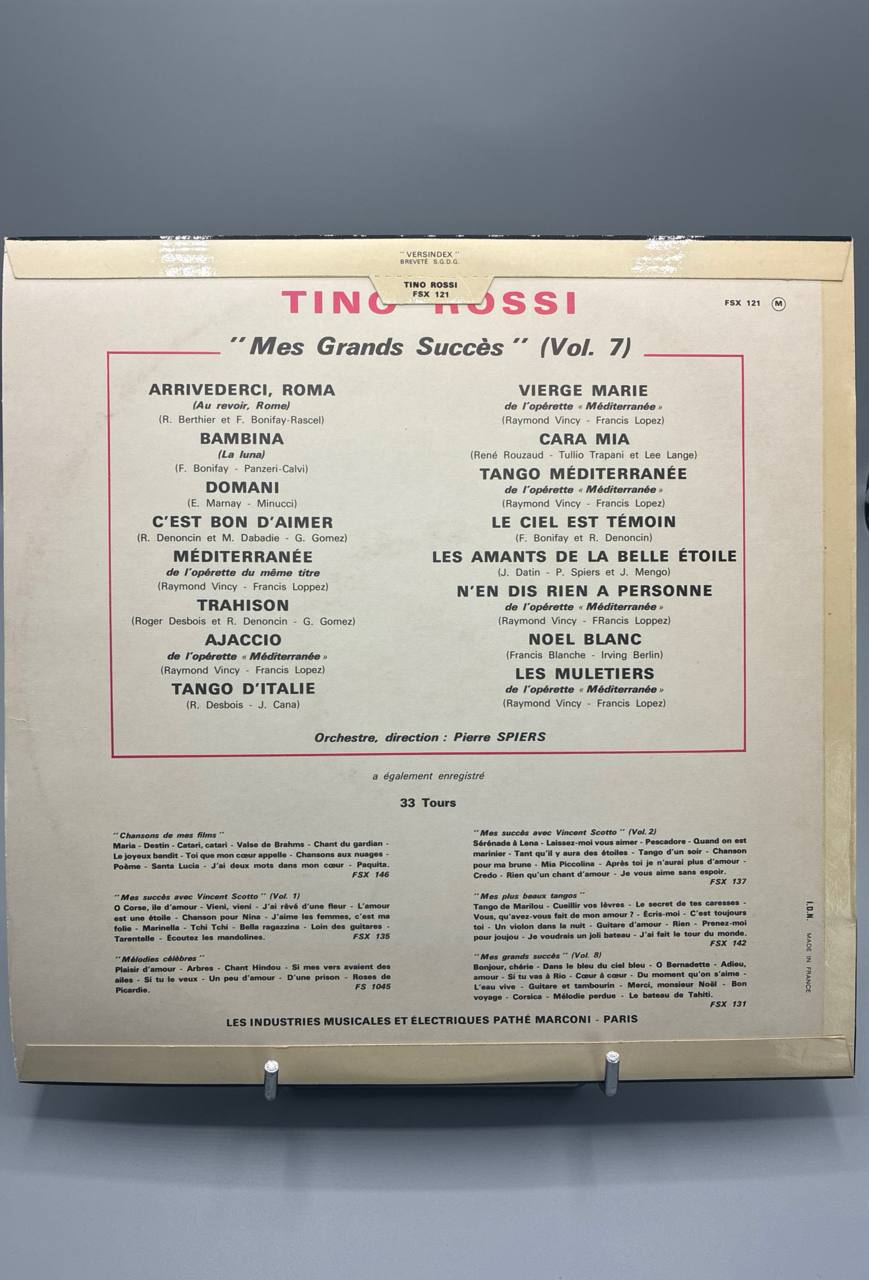 Tino Rossi – Mes Grands Succès Vol.7 – Arrivederci Roma, Cara Mia, Méditerranée – Columbia