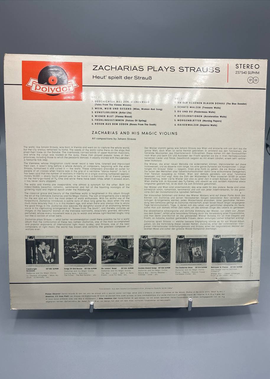Zacharias Plays Strauss – Heut' spielt der Strauß – Zacharias and His Magic Violins – Polydor