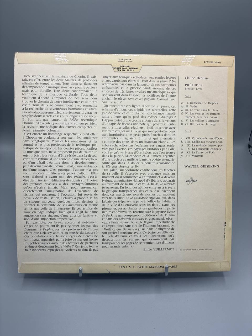 Debussy – Préludes Premier Livre – Walter Gieseking – Columbia Plaisir Musical