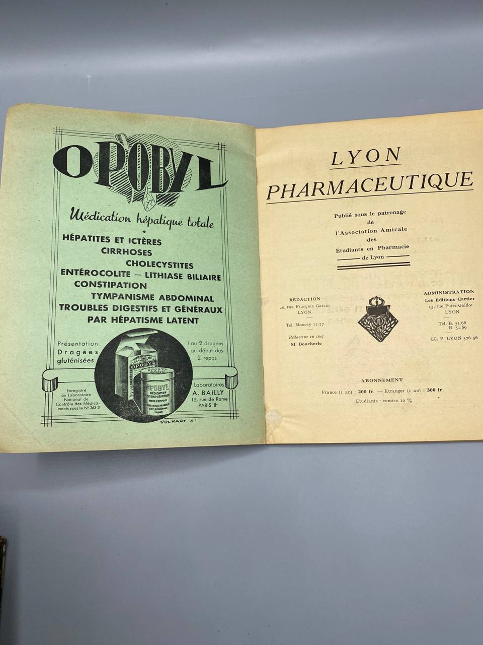 Lyon Pharmaceutique – N° 1-2, Janvier-Février 1946 – Revue professionnelle lyonnaise