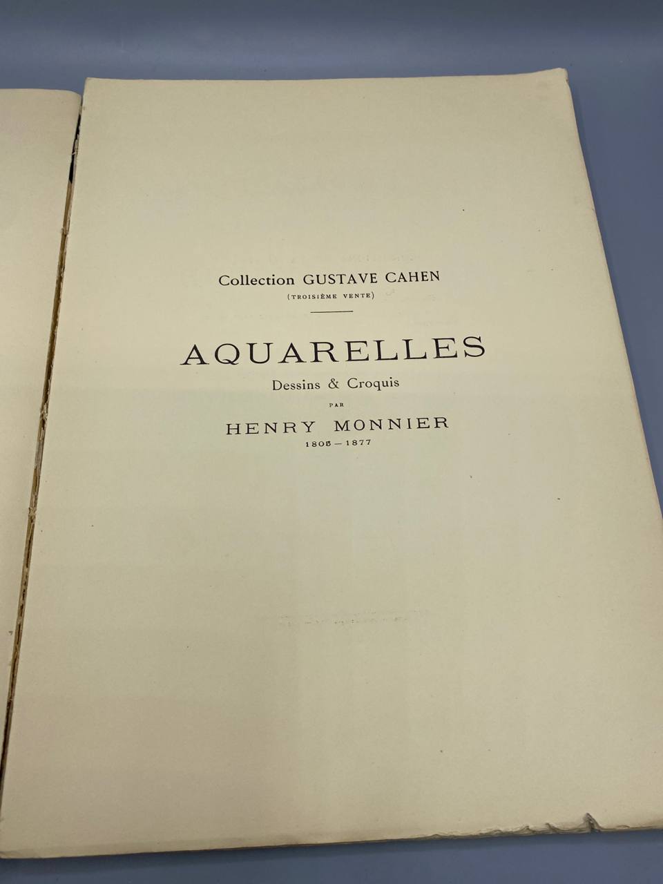 Collection Gustave Cahen – Aquarelles, Dessins et Croquis par Henry Monnier – Catalogue de vente, Troisième Vente