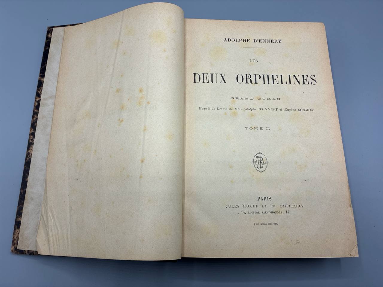 Les Deux Orphelines – Adolphe d'Ennery – Jules Rouff – 2 volumes illustrés Sargent et Oudan