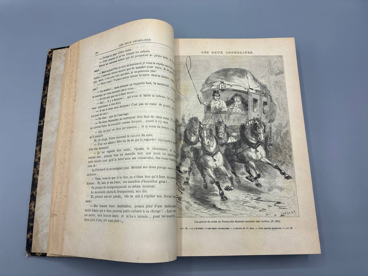 Les Deux Orphelines – Adolphe d'Ennery – Jules Rouff – 2 volumes illustrés Sargent et Oudan