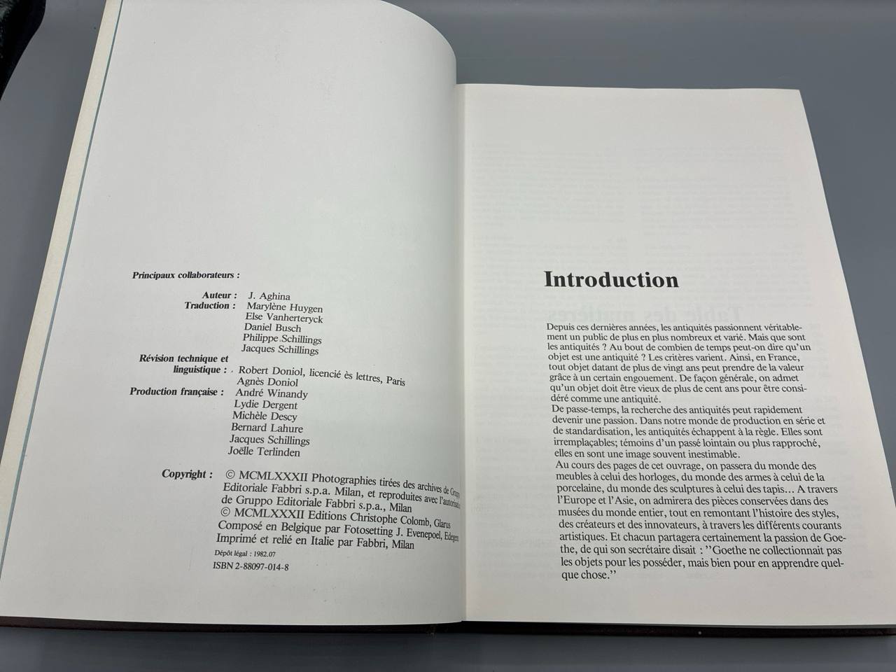 Les Antiquites – J. Aghina – Connaissance et Vie, 1982