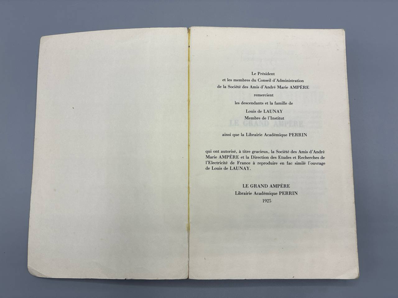 Le Grand Ampere d'apres des documents inedits – Louis de Launay – Perrin, 1925