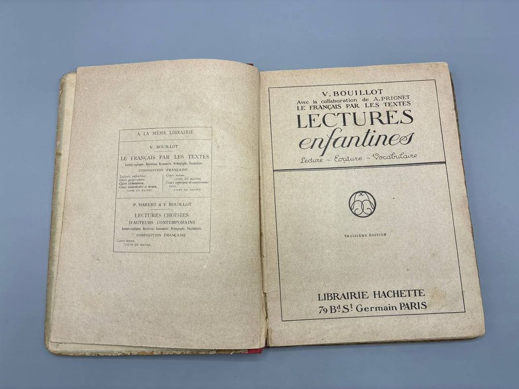 Lectures Enfantines – Le Francais par les Textes – V. Bouillot – Librairie Hachette Paris