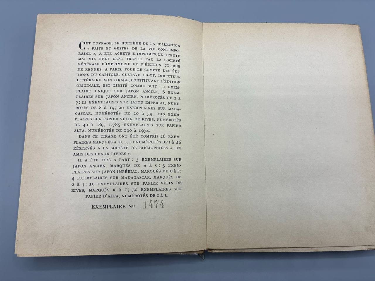 Taureaux et Méridionaux – René Benjamin – Éditions du Capitole, 1930 – Édition originale numérotée 1474