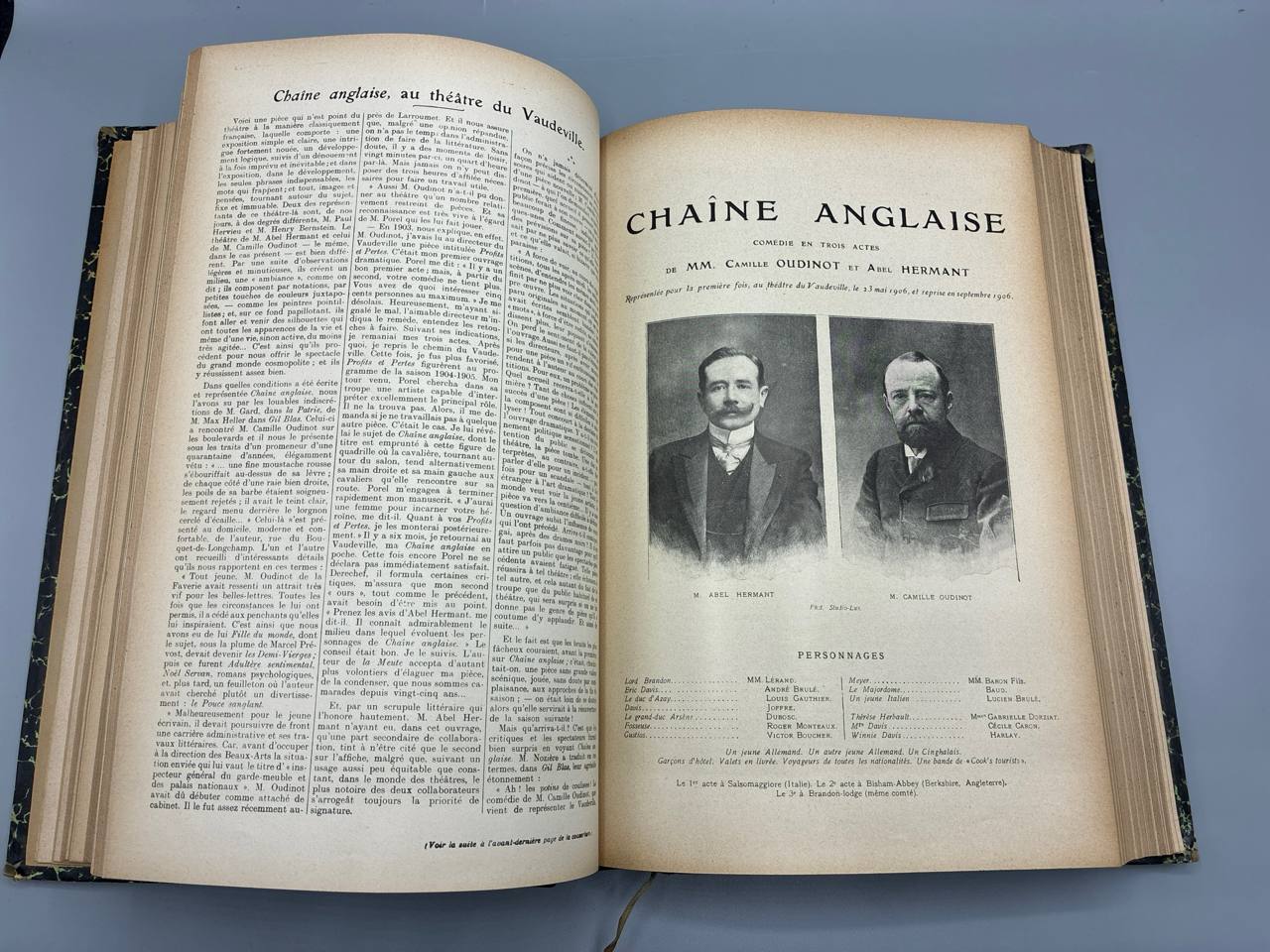 L'Illustration Théâtrale – Année 1906  reliée – Demi-cuir à nerfs dorés – Plusieurs pièces de théâtre