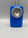 Lampe de poche SPF métal laqué bleu réflecteur chromé Vintage années 60