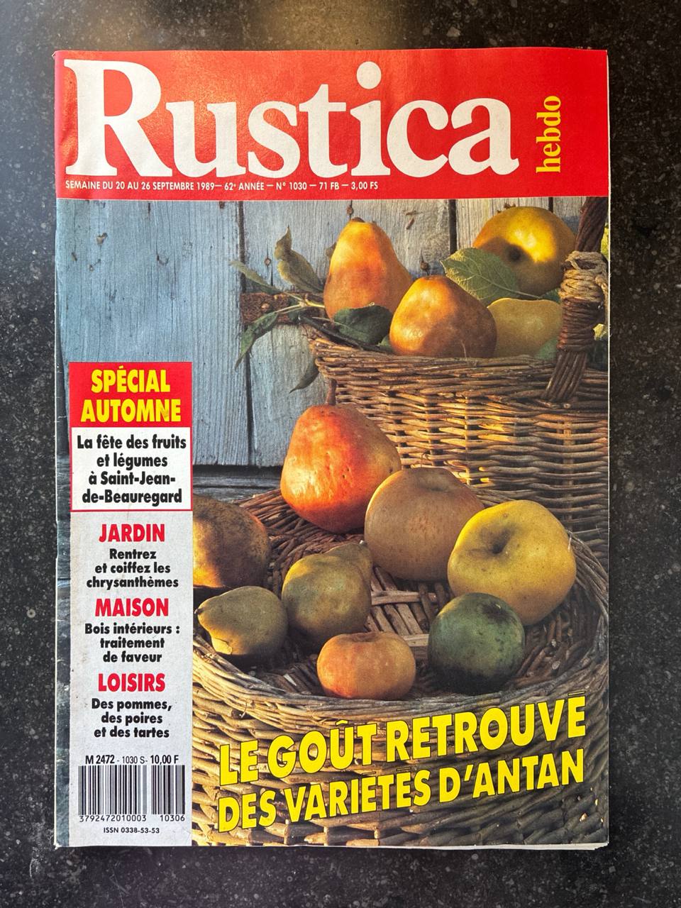 Rustica Hebdo N°1030 – 20 au 26 septembre 1989