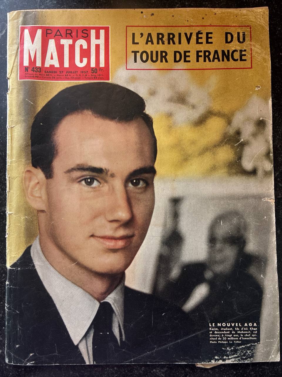 Paris Match n°433 – Le nouvel Aga Khan Karim – Tour de France 1957