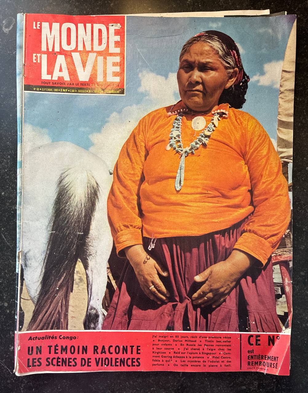 Le Monde et la Vie n°86 – Actualités Congo – Portrait femme amérindienne