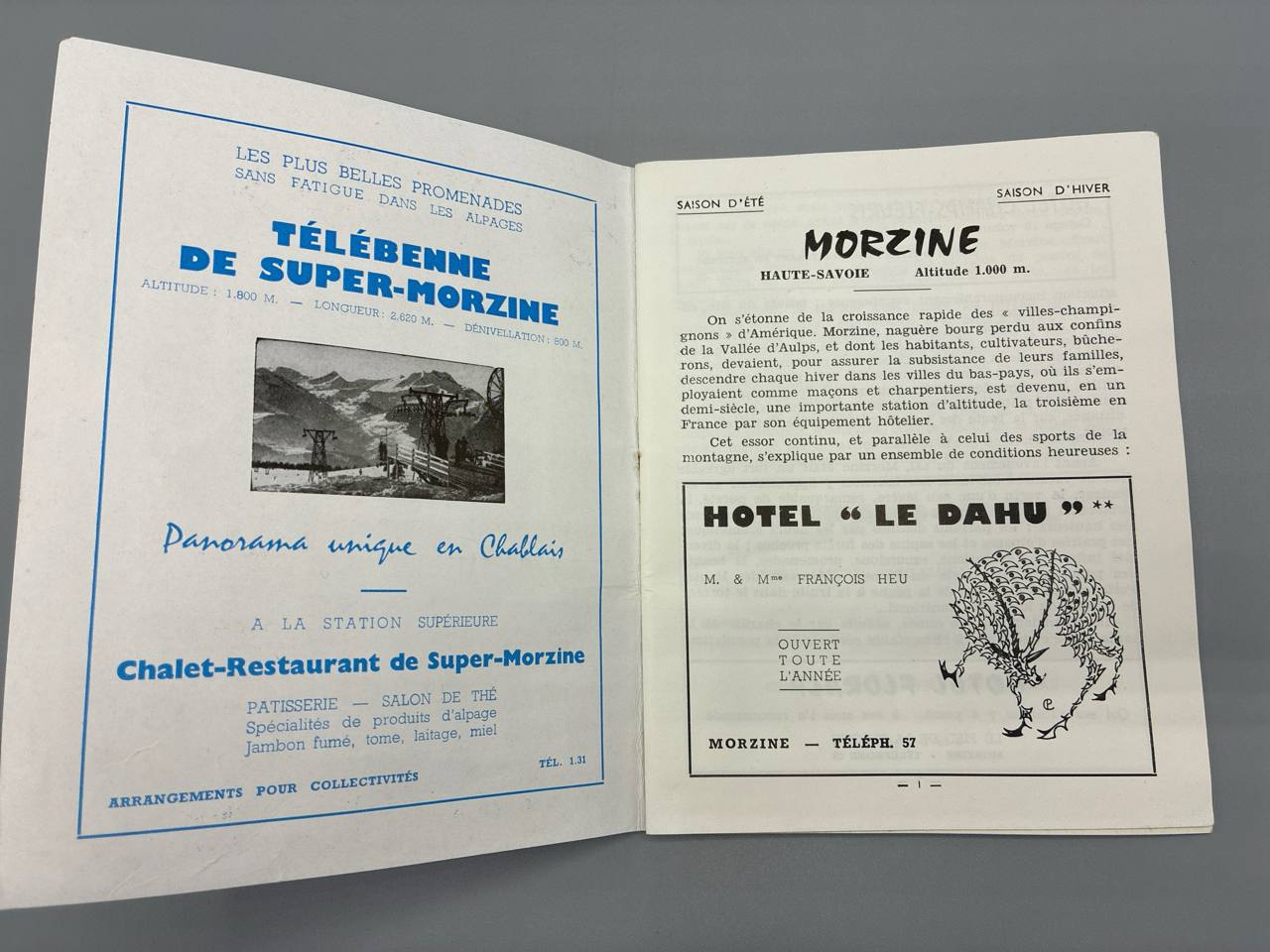 Morzine, brochure officielle de l'Office du Tourisme, Haute-Savoie années 60