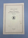 Rapport annuel AT&T 1933, American Telephone and Telegraph Company