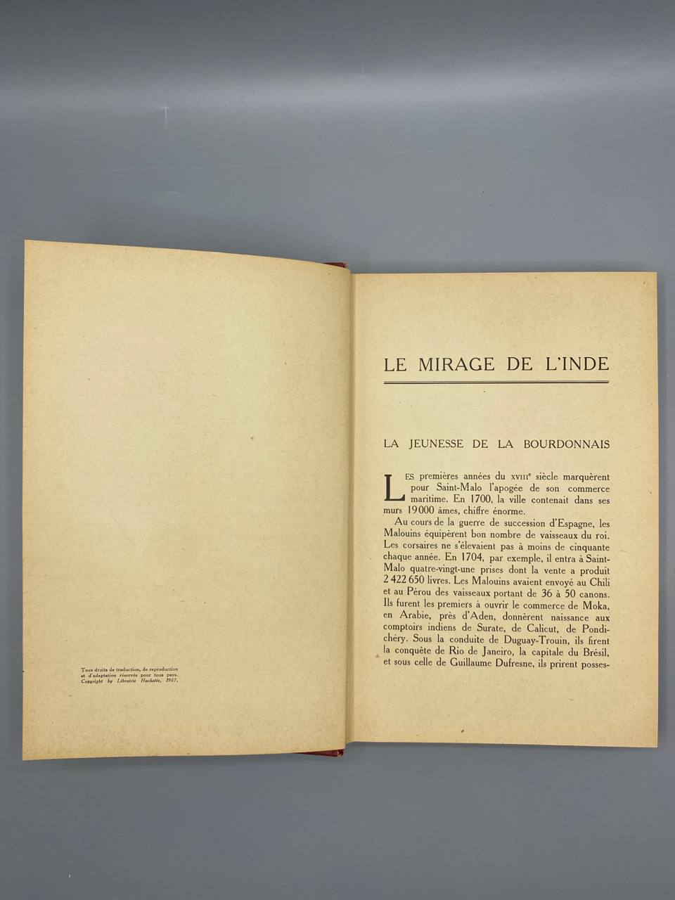 Le Mirage de l'Inde – Et. Buisson – Librairie Hachette 1947 – Reliure demi-toile rouge