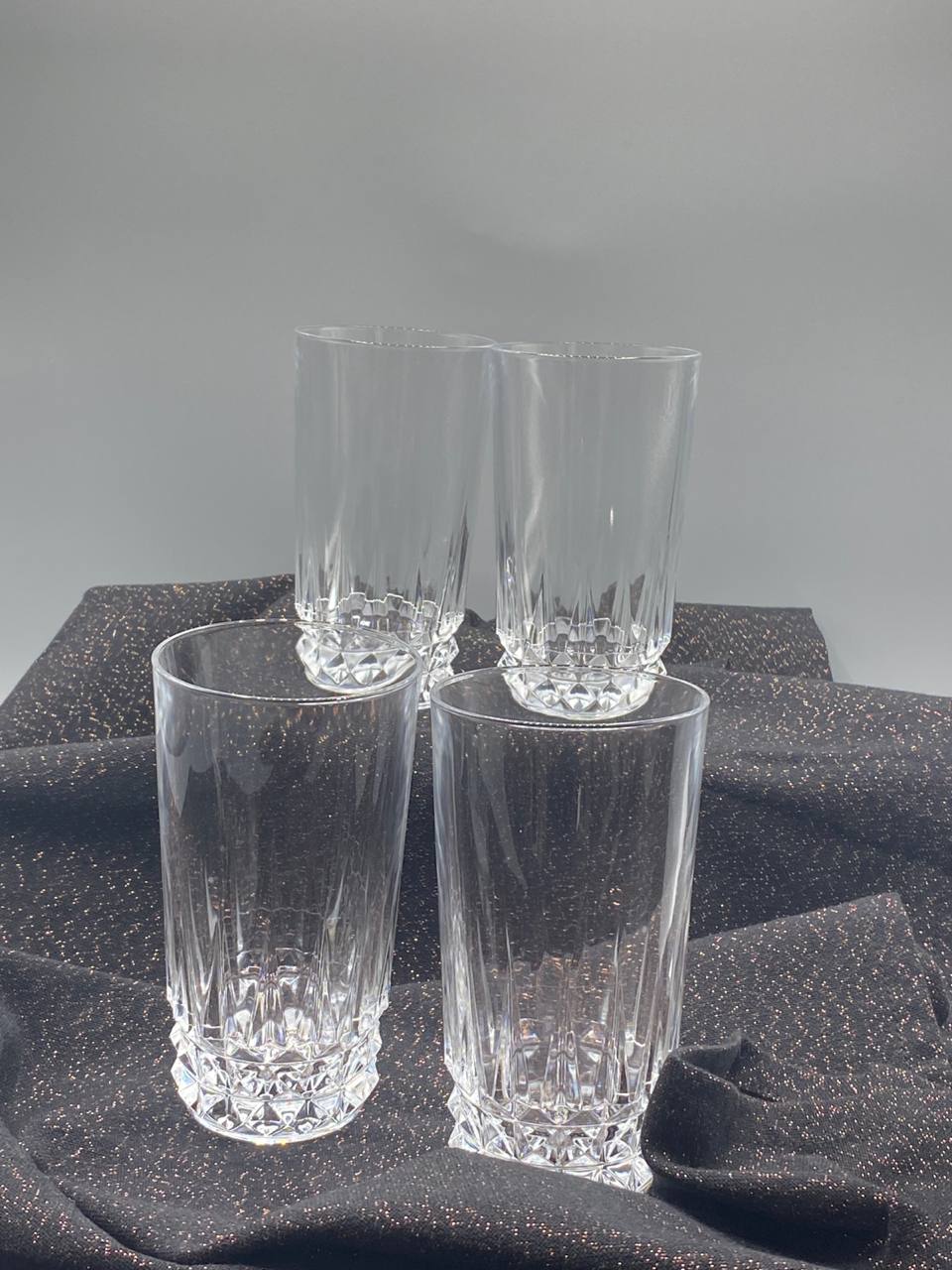 Lot 4 verres à orangeade cristal taillé