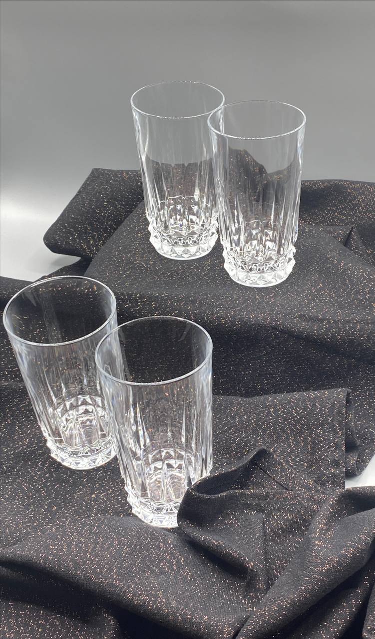 Lot 4 verres à orangeade cristal taillé