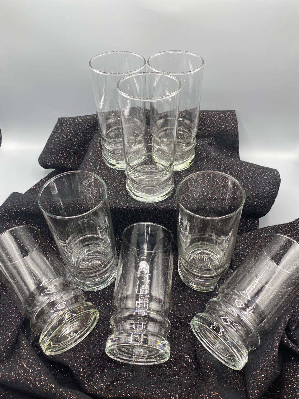 Lot 8 verres vintage verre épais années 1970