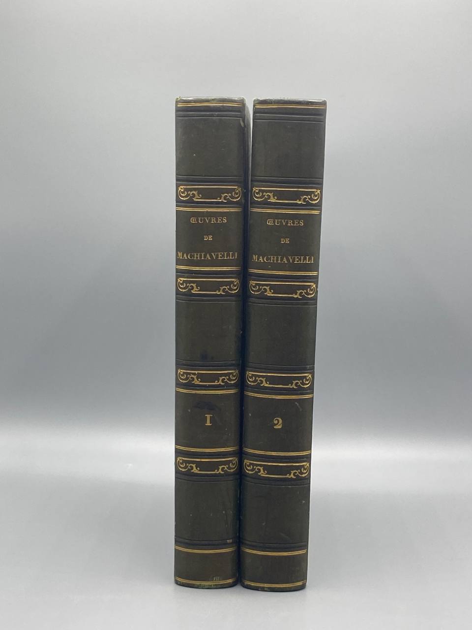 Oeuvres complètes de Nicolas Machiavel – 2 volumes reliés d'époque – Buchon – Panthéon Littéraire 1843