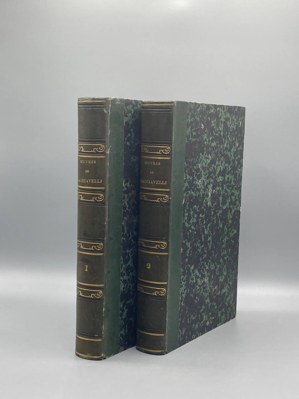 Oeuvres complètes de Nicolas Machiavel – 2 volumes reliés d'époque – Buchon – Panthéon Littéraire 1843