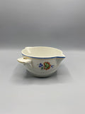 Saucière semi-porcelaine Saint-Amand-Hamage décor floral tournesol bleuets filet bleu doré vue de face