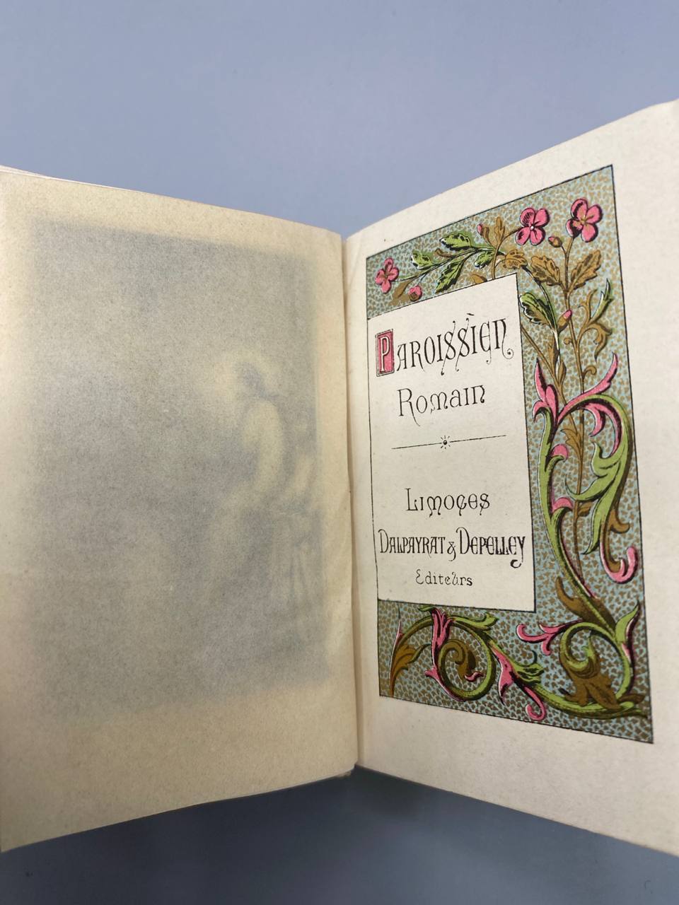 Paroissien Romain, page de titre chromolithographie Art Nouveau, Dalpayrat et Depelley Limoges