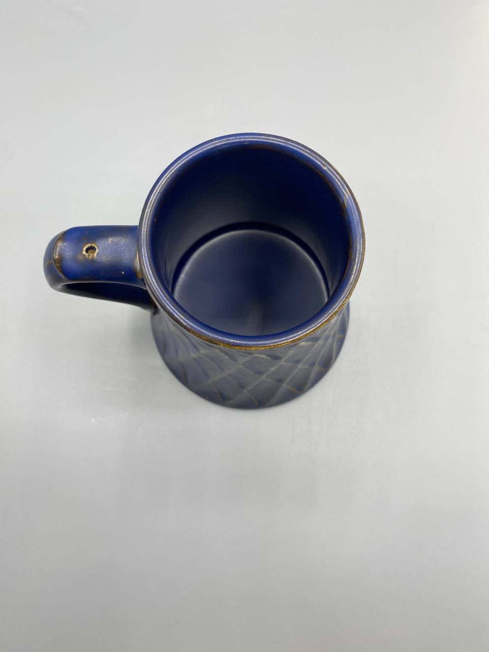 Chope céramique bleue cobalt, vue intérieure