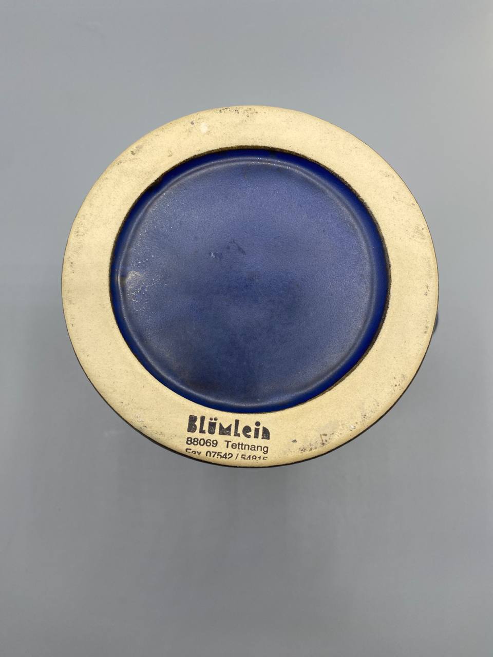 Chope céramique Blümlein, fond avec marque tamponnée Tettnang